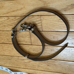 Coach Tan/ Khaki Leather Crossbody Strap Silver Hardware